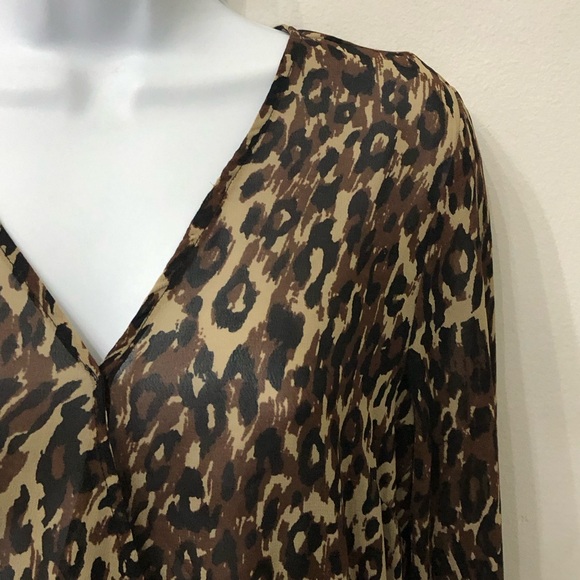 Walter Baker Adam Dress Size 4 Brown Tan Leopard Animal Print Elastic Waist - Picture 3 of 16